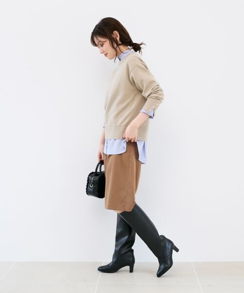 le.coeur blanc / ルクールブラン ショート・ハーフ・半端丈パンツ | タックデザインハーフパンツ | 詳細5