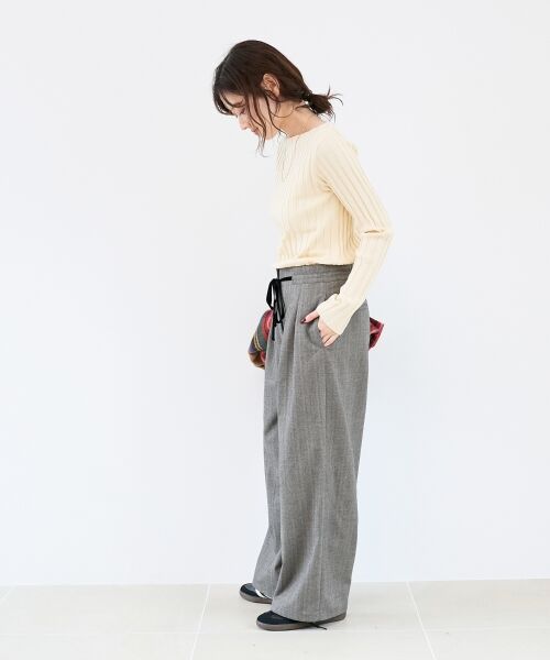 le.coeur blanc / ルクールブラン その他パンツ | ヘリンボーンベロアリボンパンツ | 詳細10