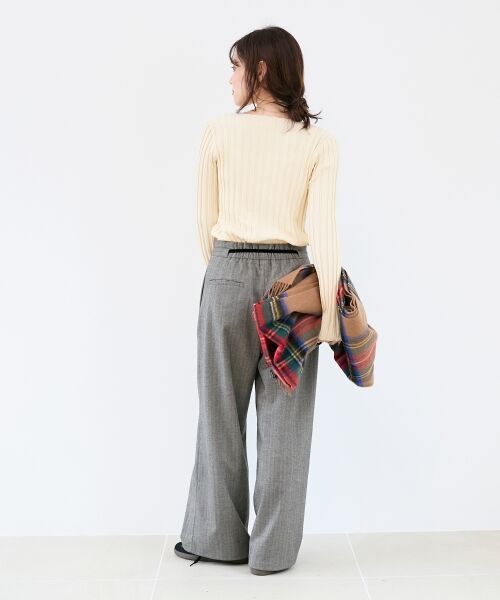 le.coeur blanc / ルクールブラン その他パンツ | ヘリンボーンベロアリボンパンツ | 詳細11