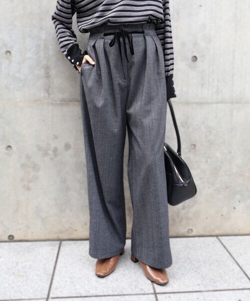 le.coeur blanc / ルクールブラン その他パンツ | ヘリンボーンベロアリボンパンツ | 詳細21