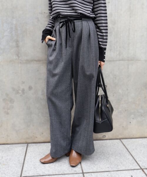 le.coeur blanc / ルクールブラン その他パンツ | ヘリンボーンベロアリボンパンツ | 詳細23