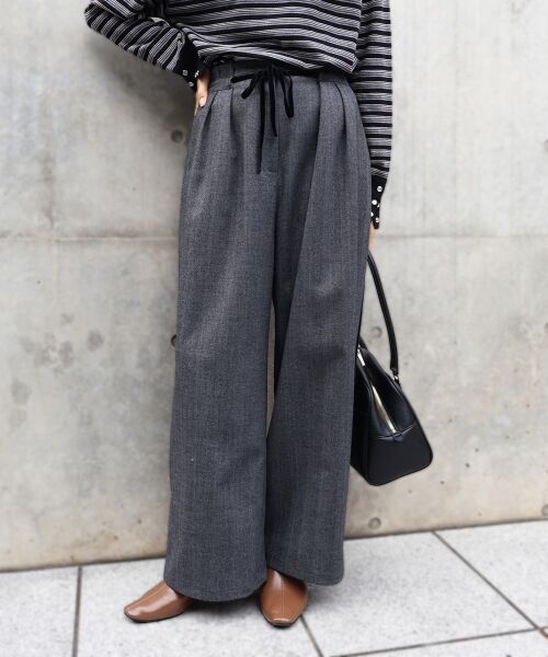 le.coeur blanc / ルクールブラン その他パンツ | ヘリンボーンベロアリボンパンツ | 詳細24