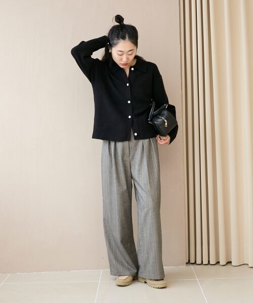 le.coeur blanc / ルクールブラン その他パンツ | ヘリンボーンベロアリボンパンツ | 詳細3