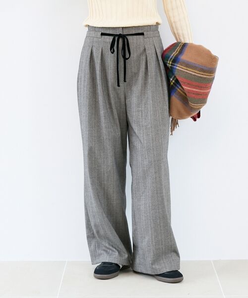 le.coeur blanc / ルクールブラン その他パンツ | ヘリンボーンベロアリボンパンツ | 詳細5