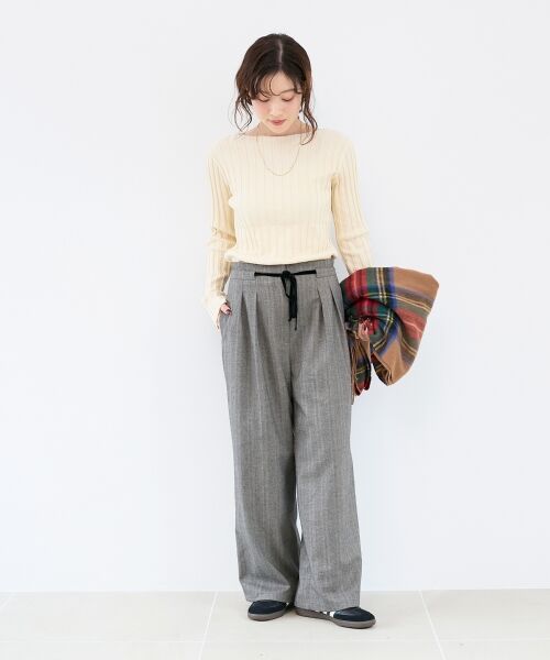 le.coeur blanc / ルクールブラン その他パンツ | ヘリンボーンベロアリボンパンツ | 詳細8