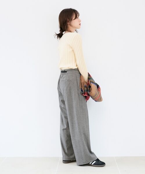 le.coeur blanc / ルクールブラン その他パンツ | ヘリンボーンベロアリボンパンツ | 詳細9