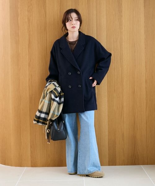 le.coeur blanc / ルクールブラン その他アウター | ウールオーバーチェスターハーフコート | 詳細15