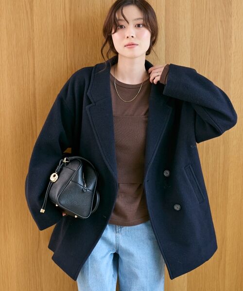 le.coeur blanc / ルクールブラン その他アウター | ウールオーバーチェスターハーフコート | 詳細2