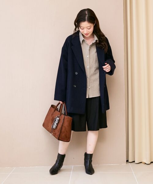 le.coeur blanc / ルクールブラン その他アウター | ウールオーバーチェスターハーフコート | 詳細23