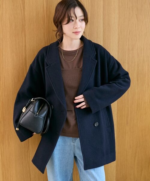 le.coeur blanc / ルクールブラン その他アウター | ウールオーバーチェスターハーフコート | 詳細4