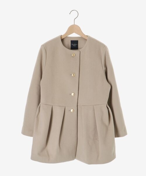 le.coeur blanc / ルクールブラン その他アウター | ウールペプラムノーカラーコート | 詳細1
