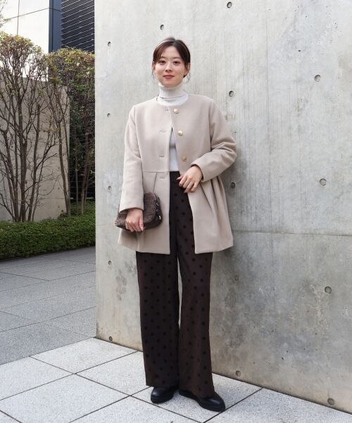 le.coeur blanc / ルクールブラン その他アウター | ウールペプラムノーカラーコート | 詳細10