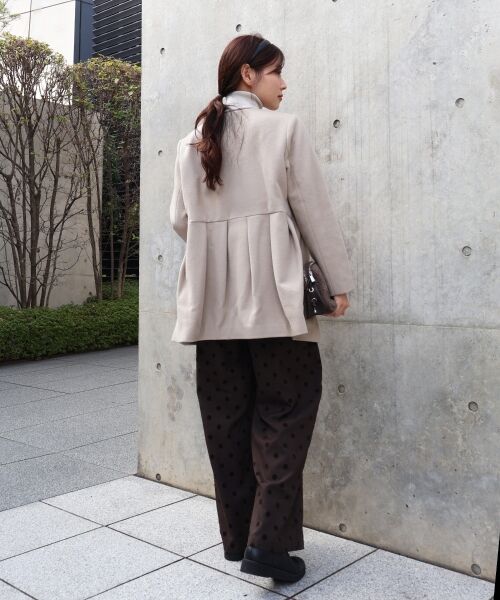 le.coeur blanc / ルクールブラン その他アウター | ウールペプラムノーカラーコート | 詳細9