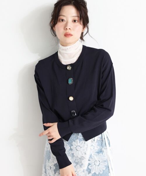 le.coeur blanc / ルクールブラン カーディガン・ボレロ | TORRAZZO DONNAビジューコンパクトカーデ | 詳細12