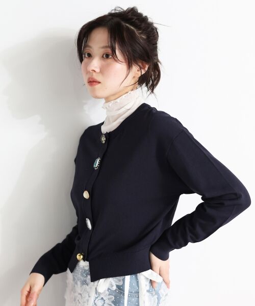 le.coeur blanc / ルクールブラン カーディガン・ボレロ | TORRAZZO DONNAビジューコンパクトカーデ | 詳細13