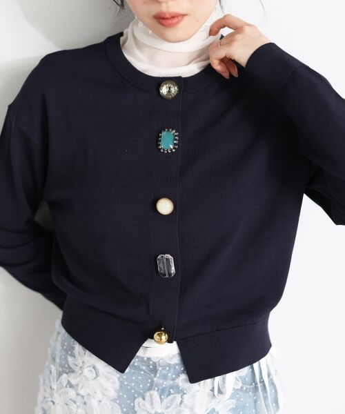 le.coeur blanc / ルクールブラン カーディガン・ボレロ | TORRAZZO DONNAビジューコンパクトカーデ | 詳細16