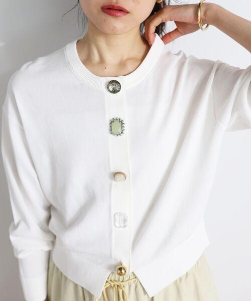 le.coeur blanc / ルクールブラン カーディガン・ボレロ | TORRAZZO DONNAビジューコンパクトカーデ | 詳細29