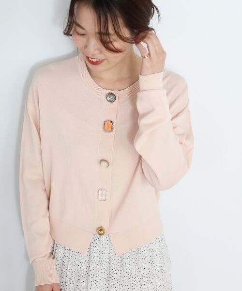 le.coeur blanc / ルクールブラン カーディガン・ボレロ | TORRAZZO DONNAビジューコンパクトカーデ | 詳細3