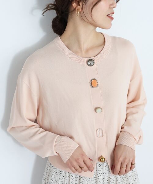 le.coeur blanc / ルクールブラン カーディガン・ボレロ | TORRAZZO DONNAビジューコンパクトカーデ | 詳細4