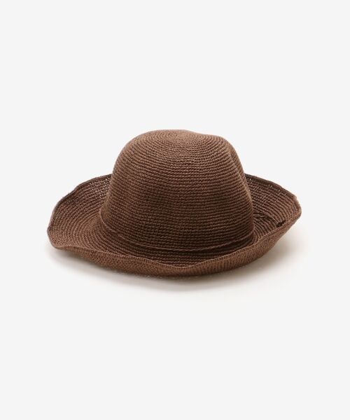 le.coeur blanc / ルクールブラン ハット | 細ペーパーコマ編みハット（ブラウン）