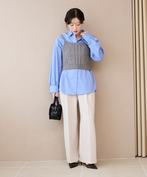 le.coeur blanc / ルクールブラン その他パンツ | 《スタイルアップ効果も抜群》AL ストレッチタックストレートパンツ | 詳細2