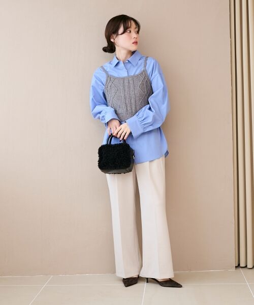 le.coeur blanc / ルクールブラン その他パンツ | 《スタイルアップ効果も抜群》AL ストレッチタックストレートパンツ | 詳細3