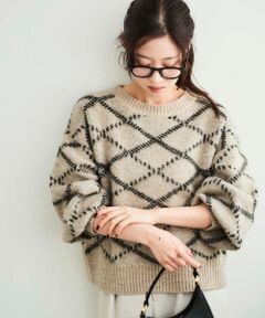 le.coeur blanc / ルクールブラン ニット・セーター | 《WEB限定アイテム》起毛チェックニットプルオーバー