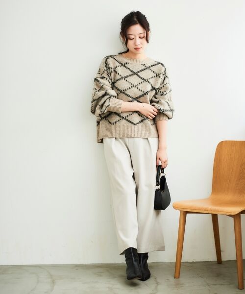 le.coeur blanc / ルクールブラン ニット・セーター | 《WEB限定アイテム》起毛チェックニットプルオーバー | 詳細11