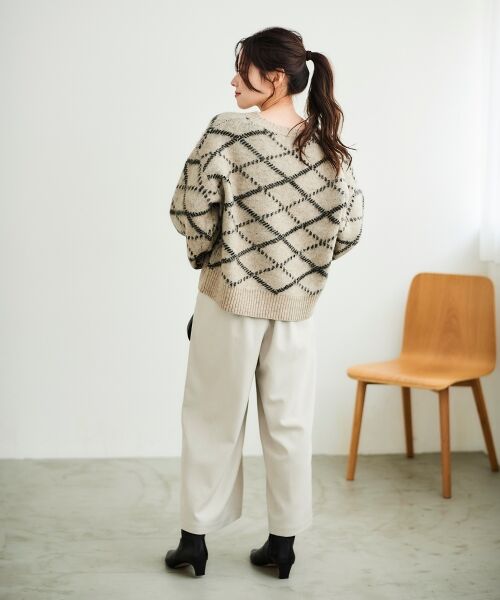 le.coeur blanc / ルクールブラン ニット・セーター | 《WEB限定アイテム》起毛チェックニットプルオーバー | 詳細12