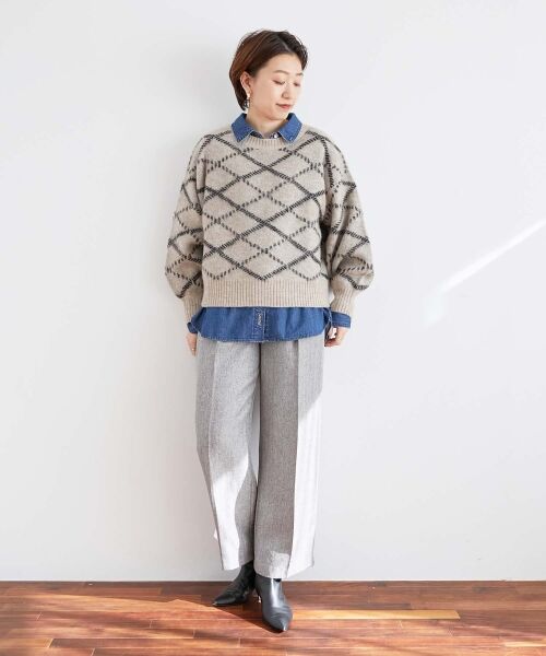 le.coeur blanc / ルクールブラン ニット・セーター | 《WEB限定アイテム》起毛チェックニットプルオーバー | 詳細13