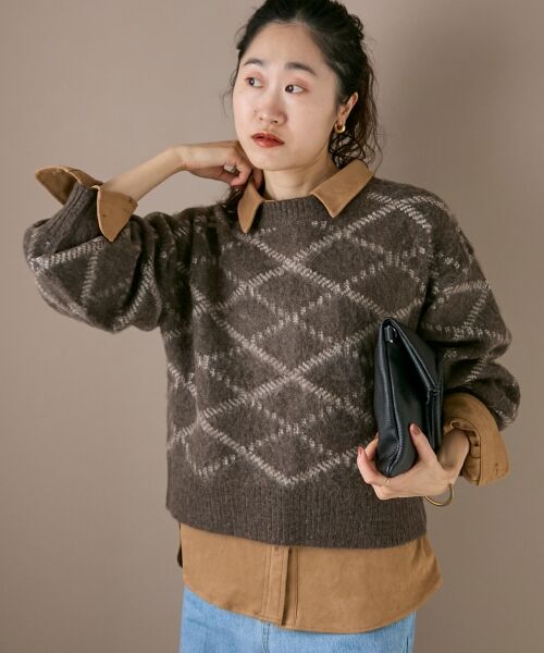 le.coeur blanc / ルクールブラン ニット・セーター | 《WEB限定アイテム》起毛チェックニットプルオーバー | 詳細15