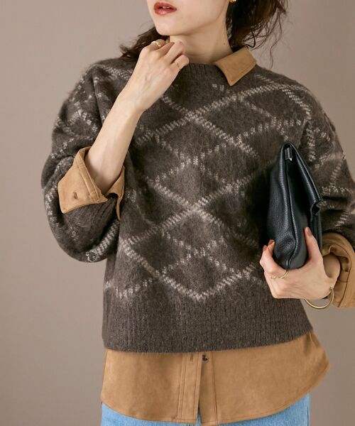 le.coeur blanc / ルクールブラン ニット・セーター | 《WEB限定アイテム》起毛チェックニットプルオーバー | 詳細16
