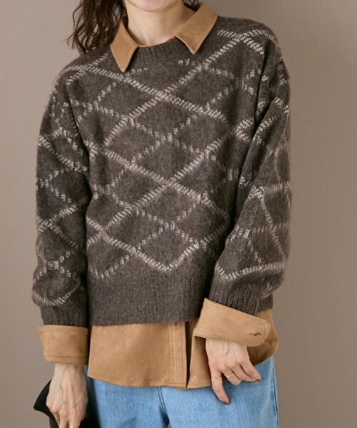 le.coeur blanc / ルクールブラン ニット・セーター | 《WEB限定アイテム》起毛チェックニットプルオーバー | 詳細19