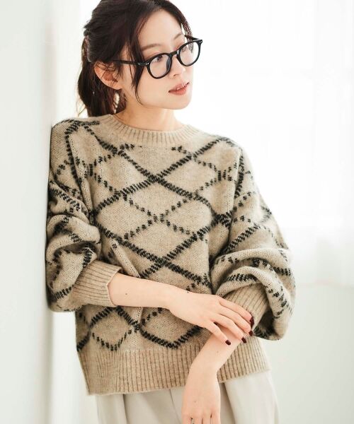 le.coeur blanc / ルクールブラン ニット・セーター | 《WEB限定アイテム》起毛チェックニットプルオーバー | 詳細3