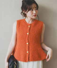 le.coeur blanc / ルクールブラン ベスト | 《WEB限定アイテム》フェザーヤーンラメニットベスト