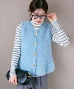 le.coeur blanc / ルクールブラン ベスト | 《WEB限定アイテム》フェザーヤーンラメニットベスト