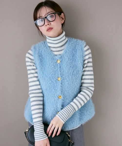 le.coeur blanc / ルクールブラン ベスト | 《WEB限定アイテム》フェザーヤーンラメニットベスト | 詳細16