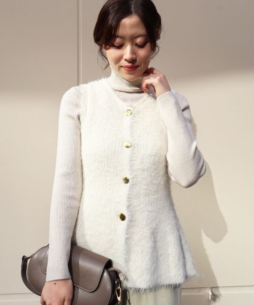 le.coeur blanc / ルクールブラン ベスト | 《WEB限定アイテム》フェザーヤーンラメニットベスト | 詳細2