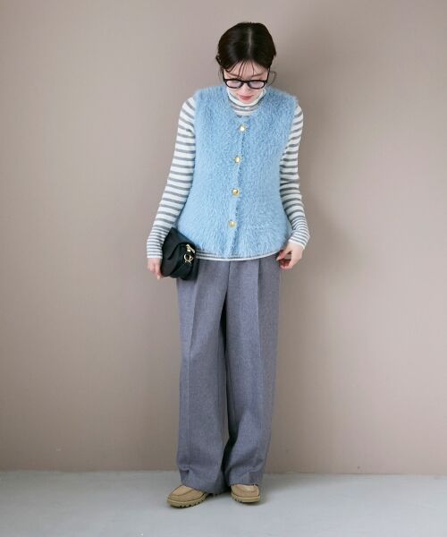 le.coeur blanc / ルクールブラン ベスト | 《WEB限定アイテム》フェザーヤーンラメニットベスト | 詳細21