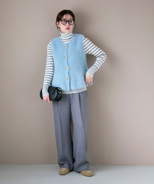 le.coeur blanc / ルクールブラン ベスト | 《WEB限定アイテム》フェザーヤーンラメニットベスト | 詳細22