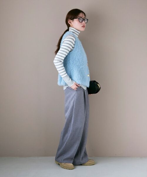 le.coeur blanc / ルクールブラン ベスト | 《WEB限定アイテム》フェザーヤーンラメニットベスト | 詳細23