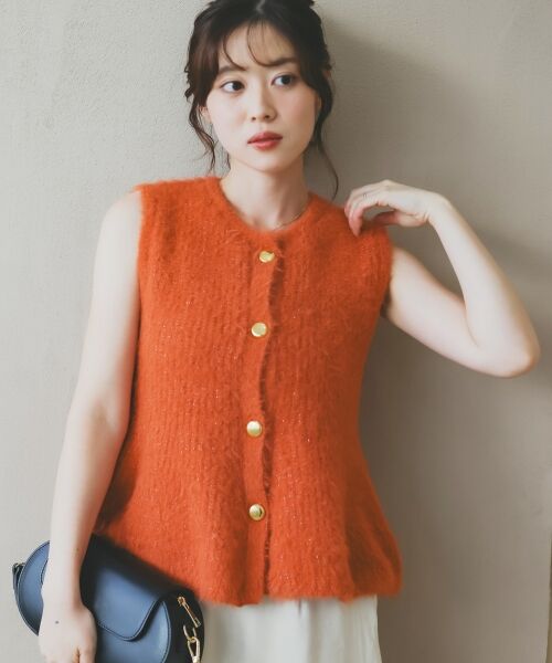 le.coeur blanc / ルクールブラン ベスト | 《WEB限定アイテム》フェザーヤーンラメニットベスト | 詳細26