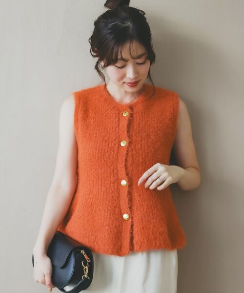 le.coeur blanc / ルクールブラン ベスト | 《WEB限定アイテム》フェザーヤーンラメニットベスト | 詳細28