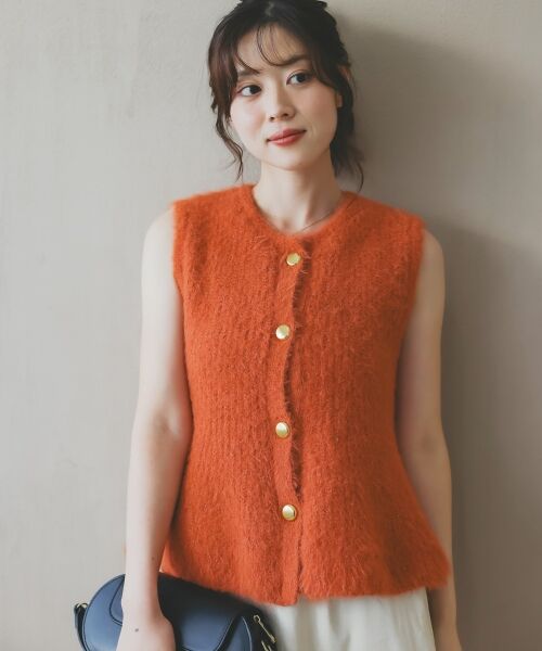 le.coeur blanc / ルクールブラン ベスト | 《WEB限定アイテム》フェザーヤーンラメニットベスト | 詳細29