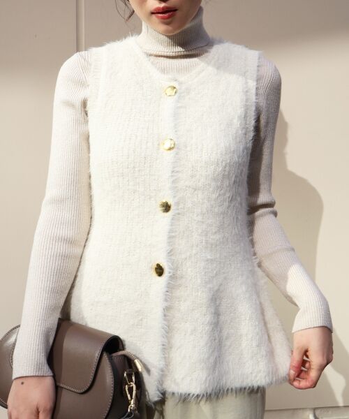 le.coeur blanc / ルクールブラン ベスト | 《WEB限定アイテム》フェザーヤーンラメニットベスト | 詳細7