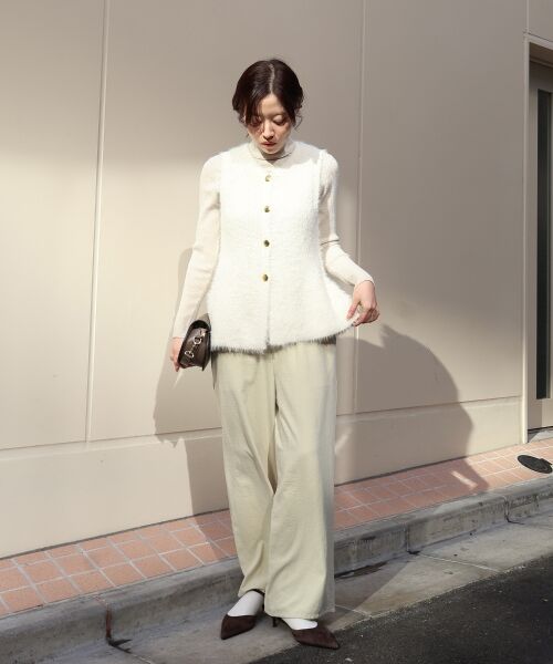 le.coeur blanc / ルクールブラン ベスト | 《WEB限定アイテム》フェザーヤーンラメニットベスト | 詳細9