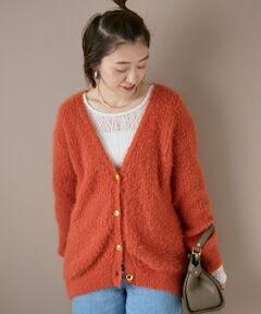 le.coeur blanc / ルクールブラン カーディガン・ボレロ | 《WEB限定アイテム》フェザーヤーンラメニットカーディガン