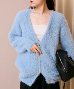 le.coeur blanc / ルクールブラン カーディガン・ボレロ | 《WEB限定アイテム》フェザーヤーンラメニットカーディガン