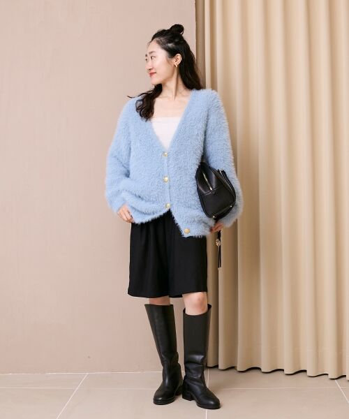 le.coeur blanc / ルクールブラン カーディガン・ボレロ | 《WEB限定アイテム》フェザーヤーンラメニットカーディガン | 詳細12
