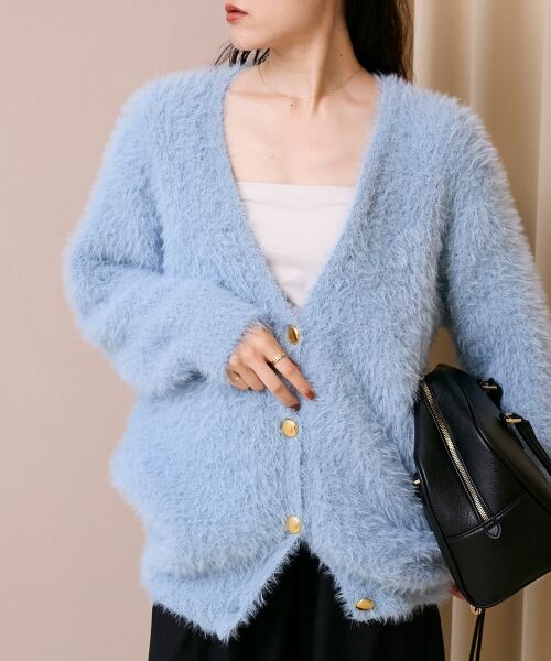 le.coeur blanc / ルクールブラン カーディガン・ボレロ | 《WEB限定アイテム》フェザーヤーンラメニットカーディガン | 詳細17